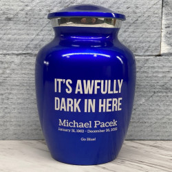 Customer Gallery - It's Awfully Dark In Here Sharing Urn - Midnight Blue