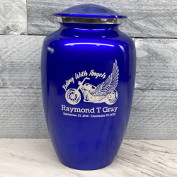Customer Gallery - Riding with Angels Motorcycle Cremation Urn - Midnight Blue