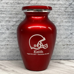 Customer Gallery - Football Helmet Keepsake Urn - Ruby Red