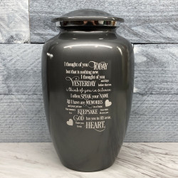 Customer Gallery - I Thought Of You Today Cremation Urn - Gunmetal Gray