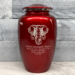 Customer Gallery - Elephant Cremation Urn - Ruby Red