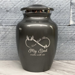 Customer Gallery - My Dad Walks With Me Sharing Urn - Gunmetal Gray