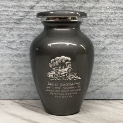 Customer Gallery - Train Keepsake Urn - Gunmetal Gray