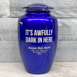 Customer Gallery - It's Awfully Dark In Here Cremation Urn - Midnight Blue