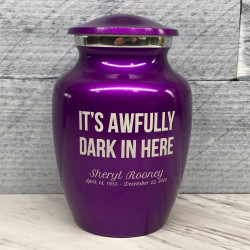 Customer Gallery - It's Awfully Dark In Here Sharing Urn - Purple Luster