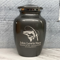 Customer Gallery - Salmon Fishing Sharing Urn - Gunmetal Gray