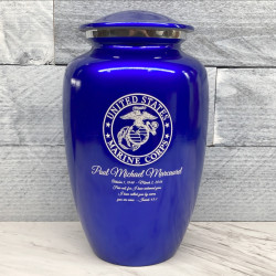 Customer Gallery - Marine Corps Cremation Urn - Midnight Blue