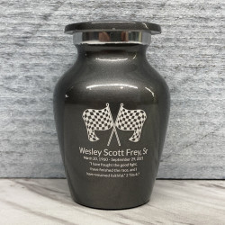 Customer Gallery - Race Checkered Flag Keepsake Urn - Gunmetal Gray