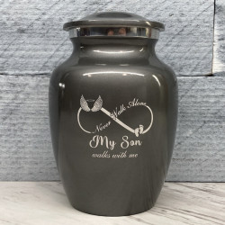Customer Gallery - My Son Walks With Me Sharing Urn - Gunmetal Gray