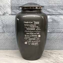 Customer Gallery - I Thought Of You Today Cremation Urn - Gunmetal Gray