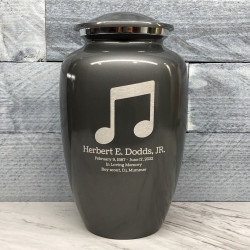 Customer Gallery - Music Note Cremation Urn - Gunmetal Gray