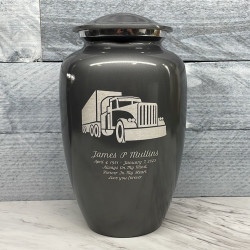 Customer Gallery - Semi Truck Cremation Urn - Gunmetal Gray