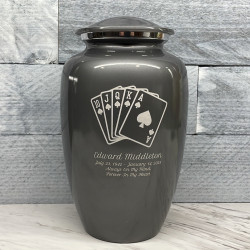 Customer Gallery - Playing Cards Cremation Urn - Gunmetal Gray
