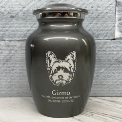 Customer Gallery - Yorkshire Terrier Dog Cremation Urn - Gunmetal Gray