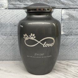 Customer Gallery - Large Infinite Love Pet Cremation Urn - Gunmetal Gray
