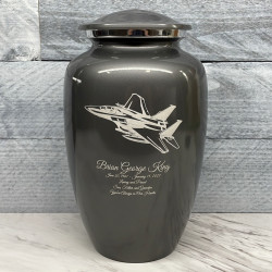 Customer Gallery - Fighter Jet Plane Cremation Urn - Gunmetal Gray