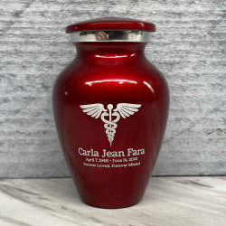 Customer Gallery - Caduceus Keepsake Urn - Ruby Red