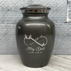 Customer Gallery - My Dad Walks With Me Sharing Urn - Gunmetal Gray