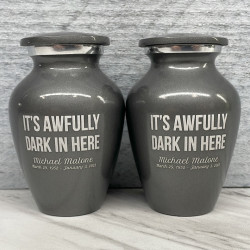 Customer Gallery - It's Awfully Dark In Here Keepsake Urn - Gunmetal Gray