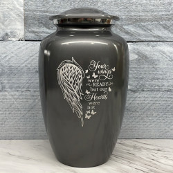 Customer Gallery - Your Wings Were Ready Cremation Urn - Gunmetal Gray