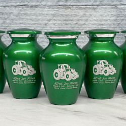 Customer Gallery - Modern Tractor Keepsake Urn - Shamrock Green