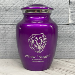 Customer Gallery - Small Dachshund Dog Cremation Urn - Purple Luster