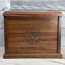 Customer Gallery - Marine Corps Cremation Urn - Signature Walnut