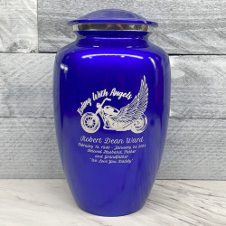 Customer Gallery - Riding with Angels Motorcycle Cremation Urn - Midnight Blue