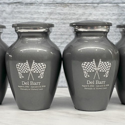 Customer Gallery - Race Checkered Flag Keepsake Urn - Gunmetal Gray