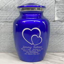 Customer Gallery - Loving Hearts Sharing Urn - Midnight Blue