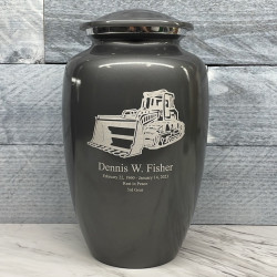 Customer Gallery - Bulldozer Cremation Urn - Gunmetal Gray