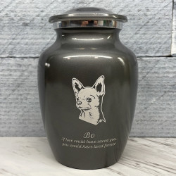 Customer Gallery - Small Chihuahua Dog Cremation Urn - Gunmetal Gray