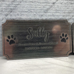 Customer Gallery - DIY Pet Cremation Urn Plate - Brushed Silver - 4" w x 2.25" h