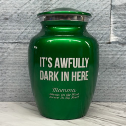 Customer Gallery - It's Awfully Dark In Here Sharing Urn - Shamrock Green