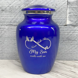 Customer Gallery - My Son Walks With Me Sharing Urn - Midnight Blue
