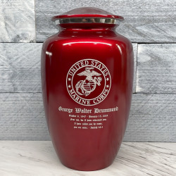 Customer Gallery - Marine Corps Cremation Urn - Ruby Red