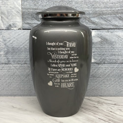 Customer Gallery - I Thought Of You Today Cremation Urn - Gunmetal Gray