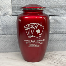 Customer Gallery - Playing Cards Cremation Urn - Ruby Red