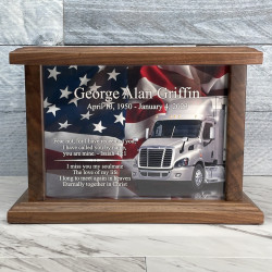 Customer Gallery - Semi Truck Cremation Urn - Prestige Walnut