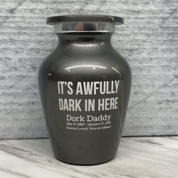 Customer Gallery - It's Awfully Dark In Here Keepsake Urn - Gunmetal Gray