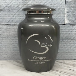 Customer Gallery - Sleeping Cat Cremation Urn - Gunmetal Gray