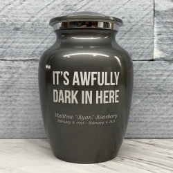 Customer Gallery - It's Awfully Dark In Here Sharing Urn - Gunmetal Gray