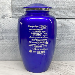 Customer Gallery - I Thought Of You Today Cremation Urn - Midnight Blue