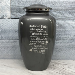 Customer Gallery - I Thought Of You Today Cremation Urn - Gunmetal Gray