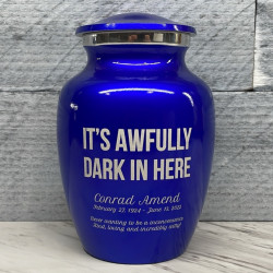 Customer Gallery - It's Awfully Dark In Here Sharing Urn - Midnight Blue