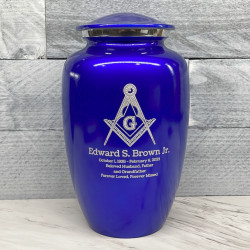 Customer Gallery - Masonic Cremation Urn - Midnight Blue