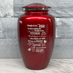 Customer Gallery - I Thought Of You Today Cremation Urn - Ruby Red