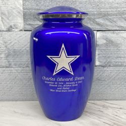 Customer Gallery - Dallas Star Cremation Urn - Midnight Blue