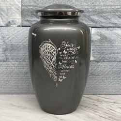 Customer Gallery - Your Wings Were Ready Cremation Urn - Gunmetal Gray