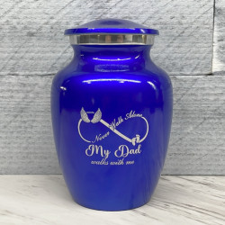 Customer Gallery - My Dad Walks With Me Sharing Urn - Midnight Blue